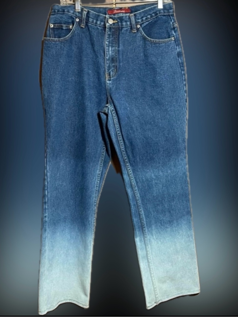 Bill Blass Brittany Blue Flare Gradient High rise 10 Jeans GUC Vintage Ombré